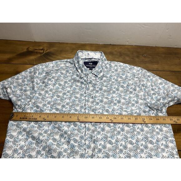 International Report Tropical Collection Blue Short Sleeve Button Up Shirt M - Picture 7 of 9